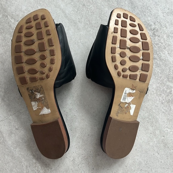 Sam Edelman Black Leather Slide Sandals - Picture 4 of 5